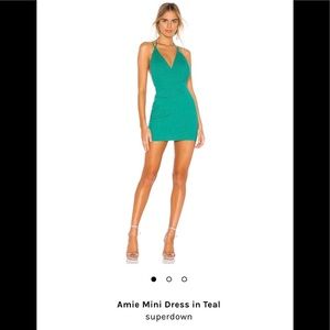 Revolve x Superdown Teal Mini Dress